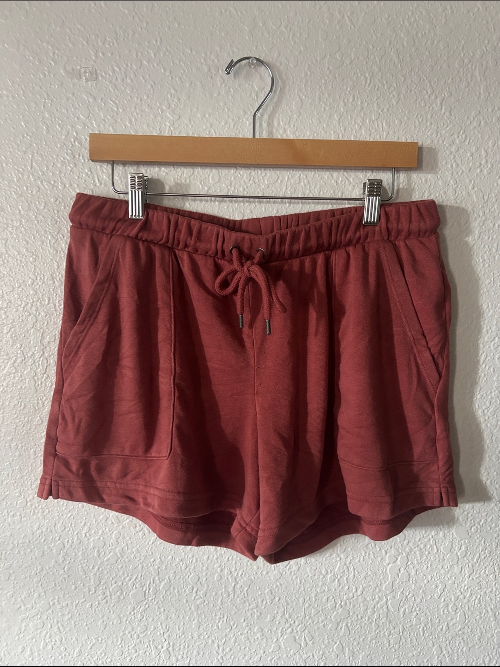 Women's Drawstring Shorts in Rust Red